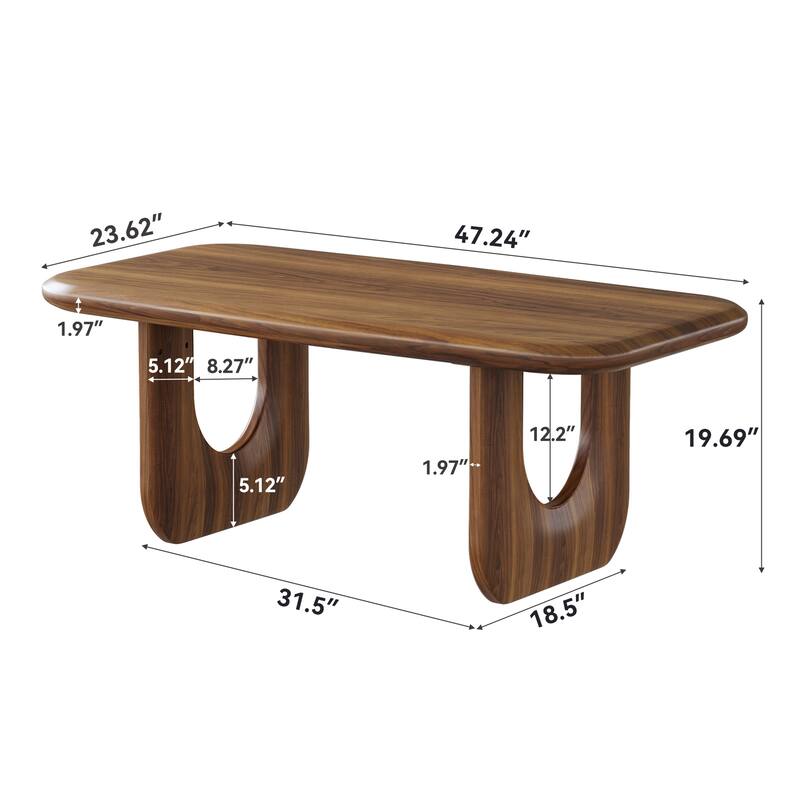 Rustic Industrial Rectangular Coffee Table - Smooth PVC coating