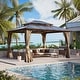 preview thumbnail 73 of 133, EROMMY Hardtop Gazebo,Outdoor Pergola with Double Roof & Netting & Curtains,Heavy Duty Canopy for Patio, Backyard, Pool party