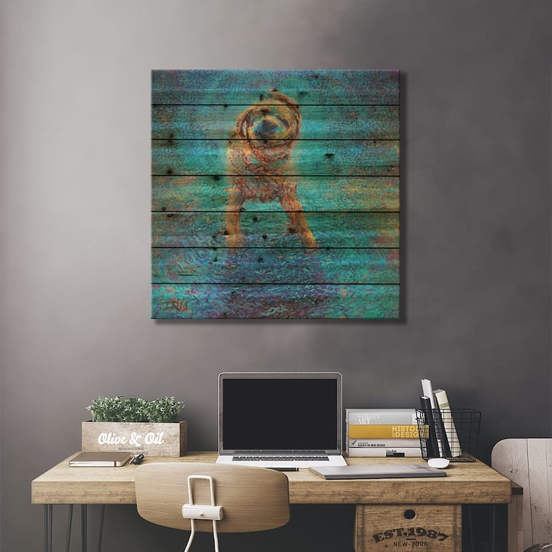 Shakin' Off The Blues Print On Wood by Iris Scott - Multi-Color