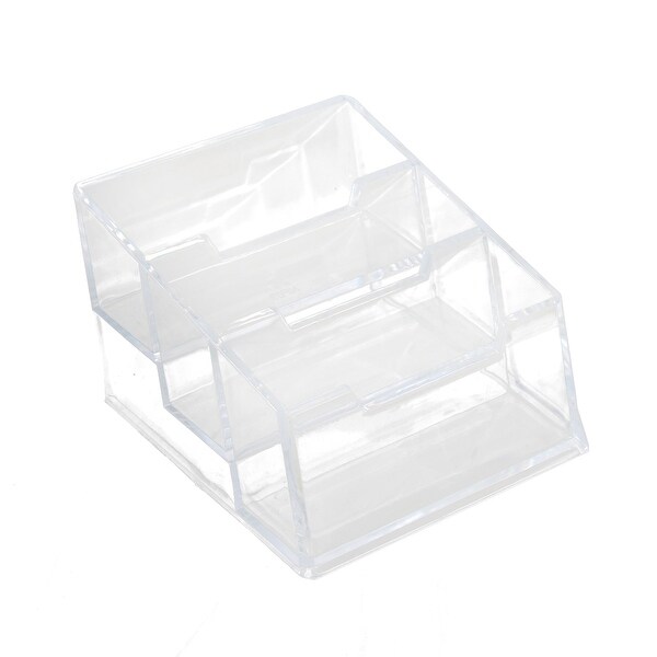 Company Office Plastic 3 Slots Business Name Card Holder Display Stand
