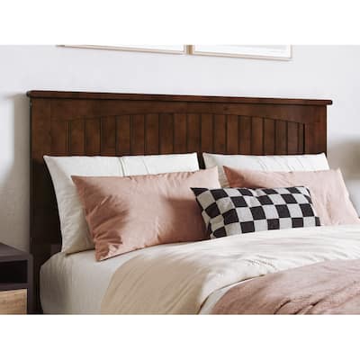 Solid Wood Full Panel Headboard in Walnut with Low Profile Design and Elegant Contemporary Style