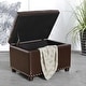 preview thumbnail 3 of 11, Adeco Tufted Bottom Bonded Leahter Brown Rectangle Storage Ottoman