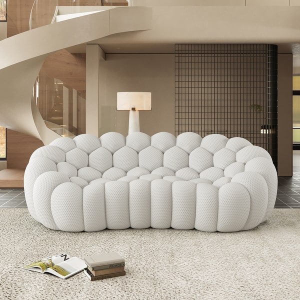 Modern Oval Cloud Sofa, Modular 3D Knit Deep Seat ，3-SeatSofa Upholstered for Living Room,Bedroom - On Sale - Bed Bath & Beyond