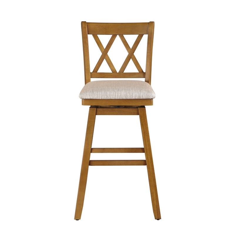 Brookline Wooden Linen Swivel Dining Room Barstool