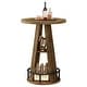 preview thumbnail 9 of 8, Round Counter Height Bar Table, Wooden High Top Pub Table