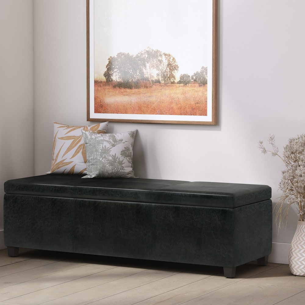 WYNDENHALL Franklin 54 inch Wide Contemporary Rectangle Storage Ottoman