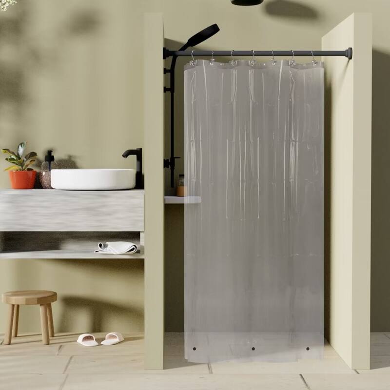 Waterproof PEVA 6G Shower Curtain Liner - 48"Wx72"L - Clear