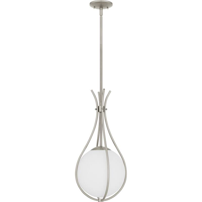 Brushed Nickel One Light Mini Pendant from the Quoizel Pendant Collection - Brushed Nickel