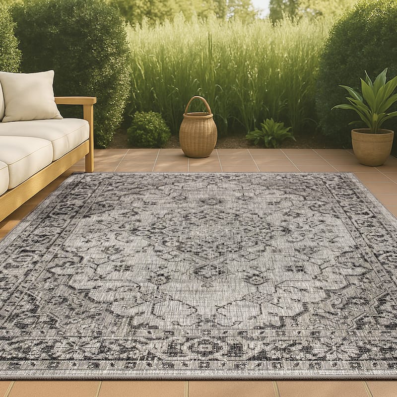 JONATHAN Y Palazzo Boho Medallion Textured Weave Indoor/Outdoor Area Rug