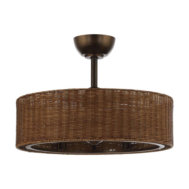 24" 3-Blade 6-Light Woven Farmhouse Ceiling Fan with Light