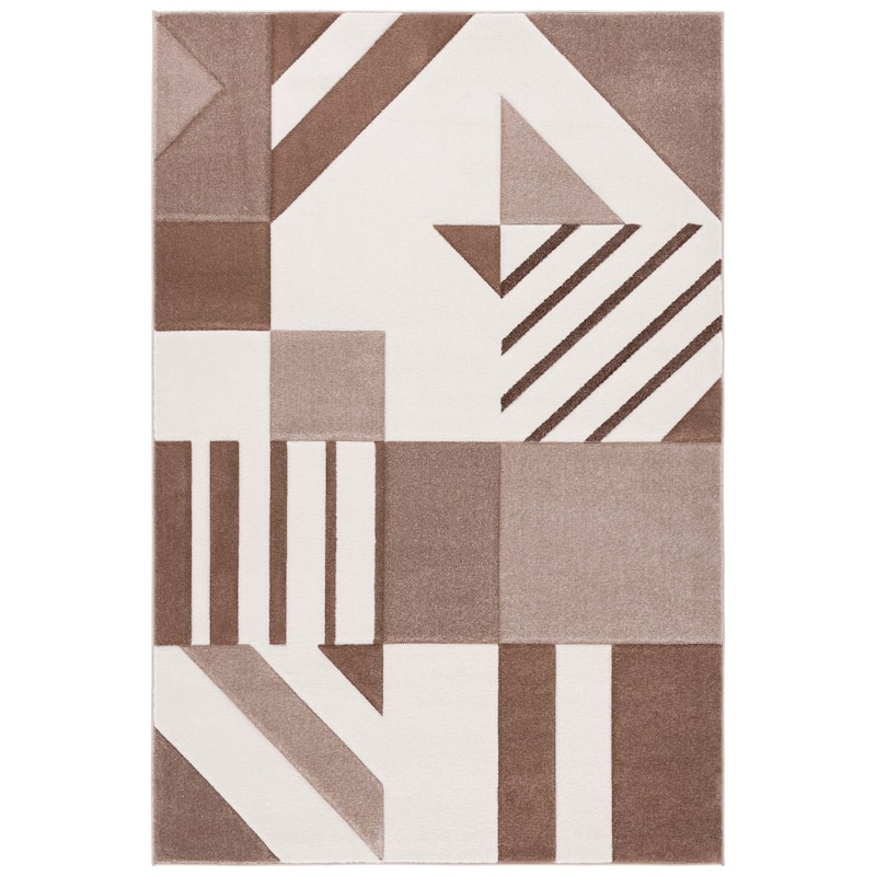SAFAVIEH Hollywood Tzana Mid-Century Modern Abstract Rug - 4' x 6' - Ivory/Brown