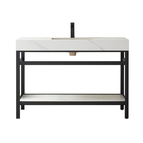 Funes 48" Single Sink Vanity in Metal Support with Sintered Stone Top