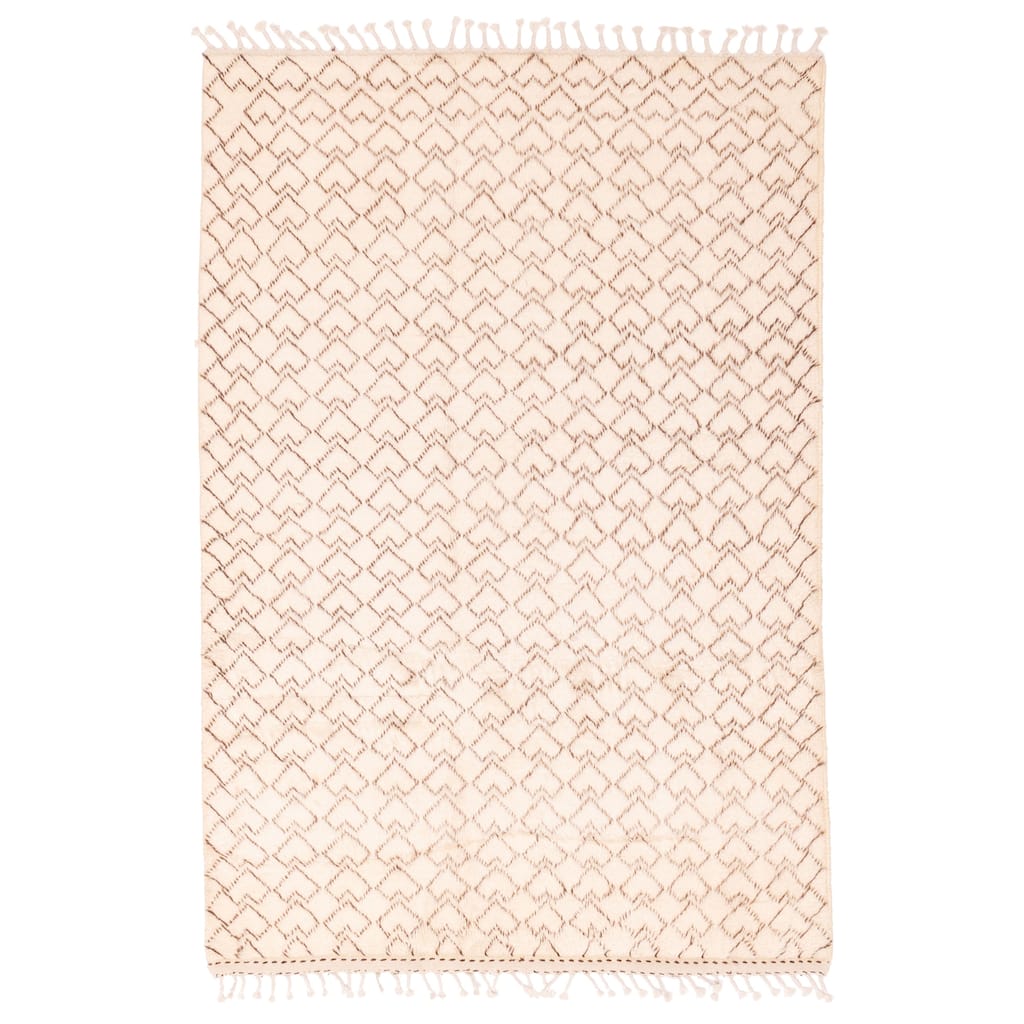 ECARPETGALLERY Hand-knotted Pak Finest Marrakesh Cream Wool Rug - 4'2 x 6'1