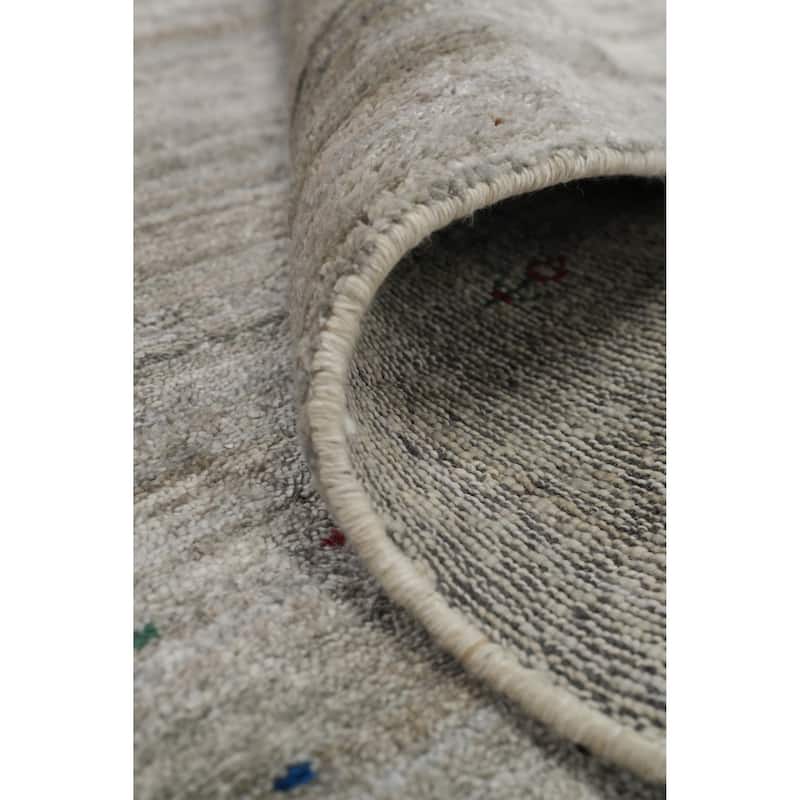 Hand Knotted Oriental Viscose Silk Carpet Tribal Animal Pictorial Beige & Ivories Gabbeh Area Rug - 11' 9'' X 8' 10''