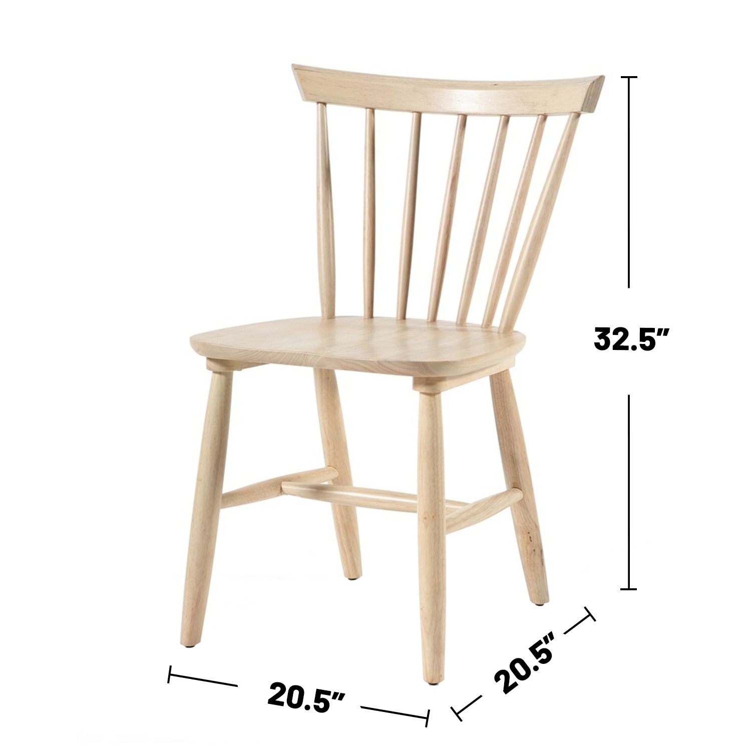 Set of 2 Wooden Dining Chairs with Spindle Backrest - Overstock