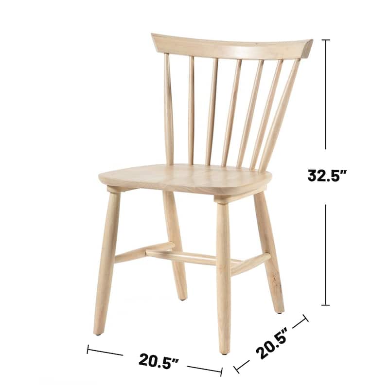 Set of 2 Wooden Dining Chairs with Spindle Backrest