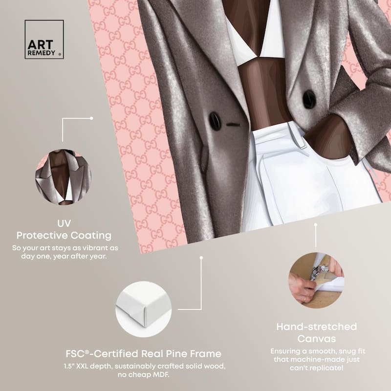 Cool Luxury Woman Canvas by Art Remedy, Gallery Wrapped