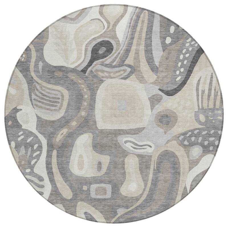 Machine Washable Indoor/ Outdoor Modern Picasy Chantille Rug