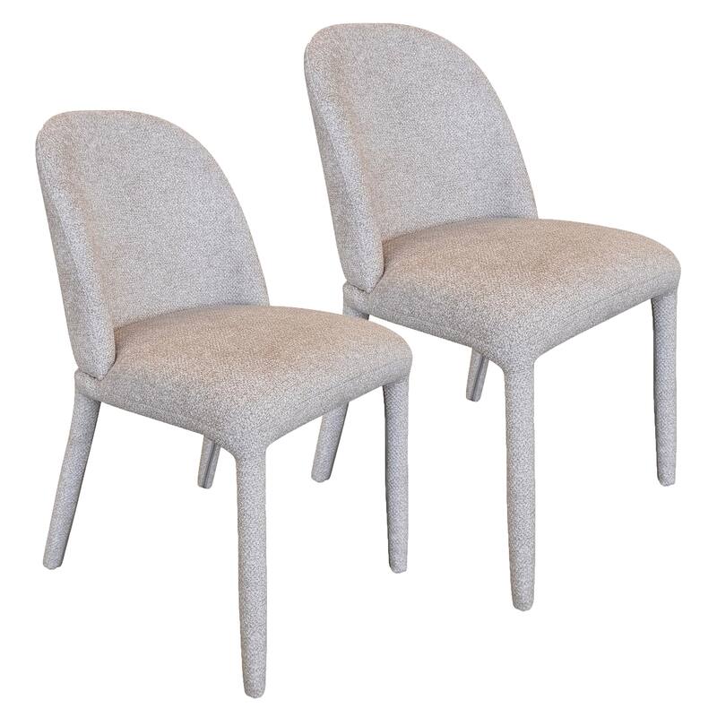 Modern Fabric and Metal Dining Chair, Set of 2