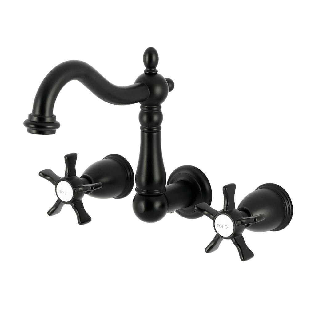 Kingston Brass Hamilton Double-Handle Wall Mount Bathroom Faucet