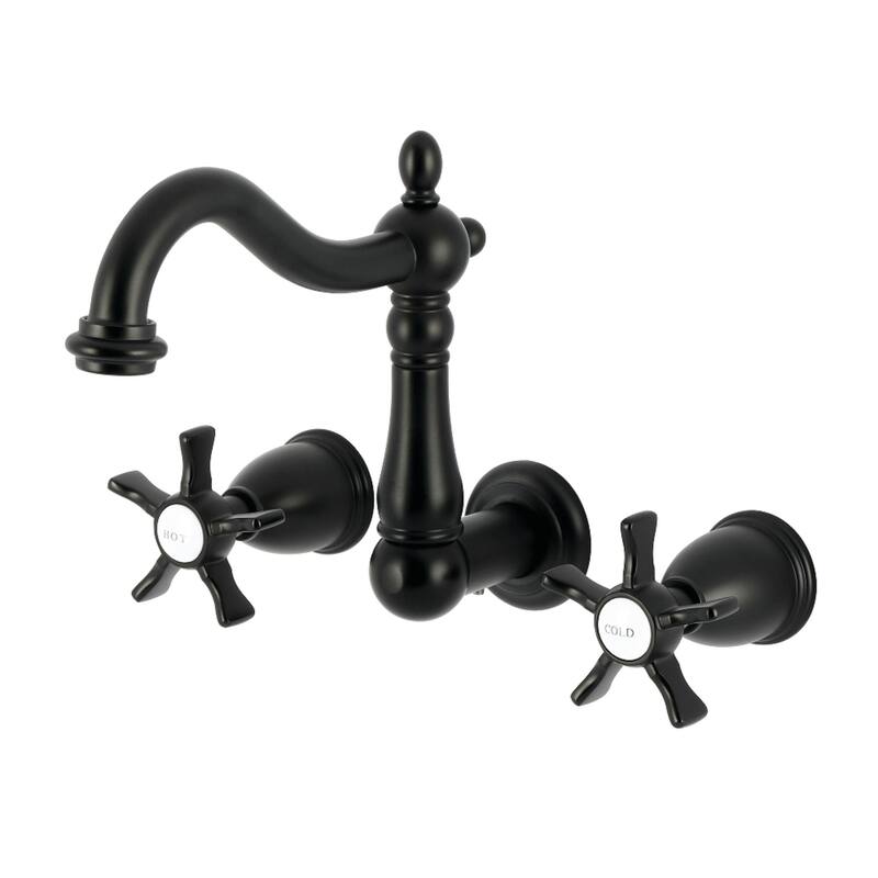Kingston Brass Hamilton Double-Handle Wall Mount Bathroom Faucet