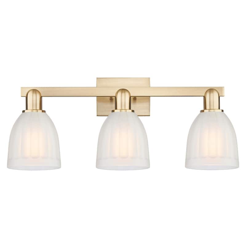 Innovations Lighting 716-3W-12-25 Brookfield Vanity Brookfield 3 Light - Champagne Bronze / White