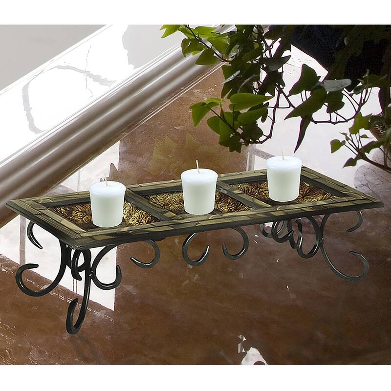 Springdale 3.75 H Boa 2-Piece Mosaic Art Glass Candle Holder