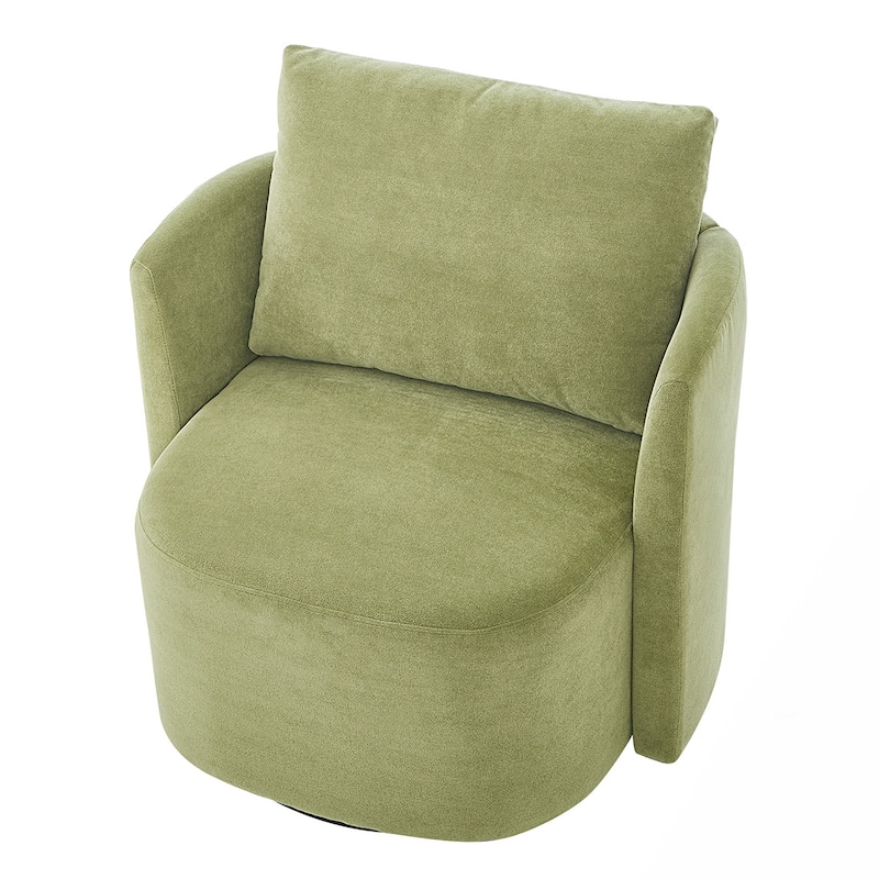 Curved Design Swivel Barrel Arm Chair