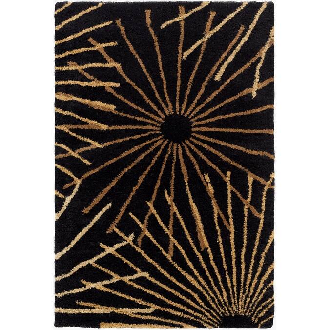 Livabliss Modern & Contemporary Forum Abstract Area Rug - 2' x 3' - Black/Brown