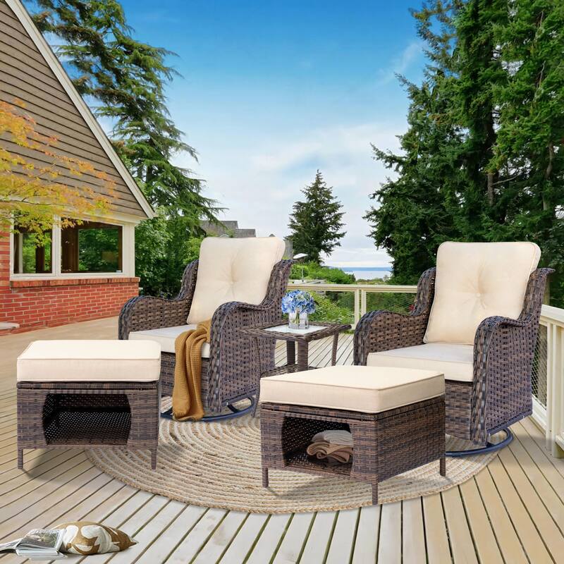 Wicker Patio Furniture Set-Outdoor Patio Conversation Seating Sets