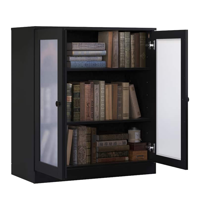 100% Solid Wood 3-shelf Bookcase with Optional Doors by Palace Imports