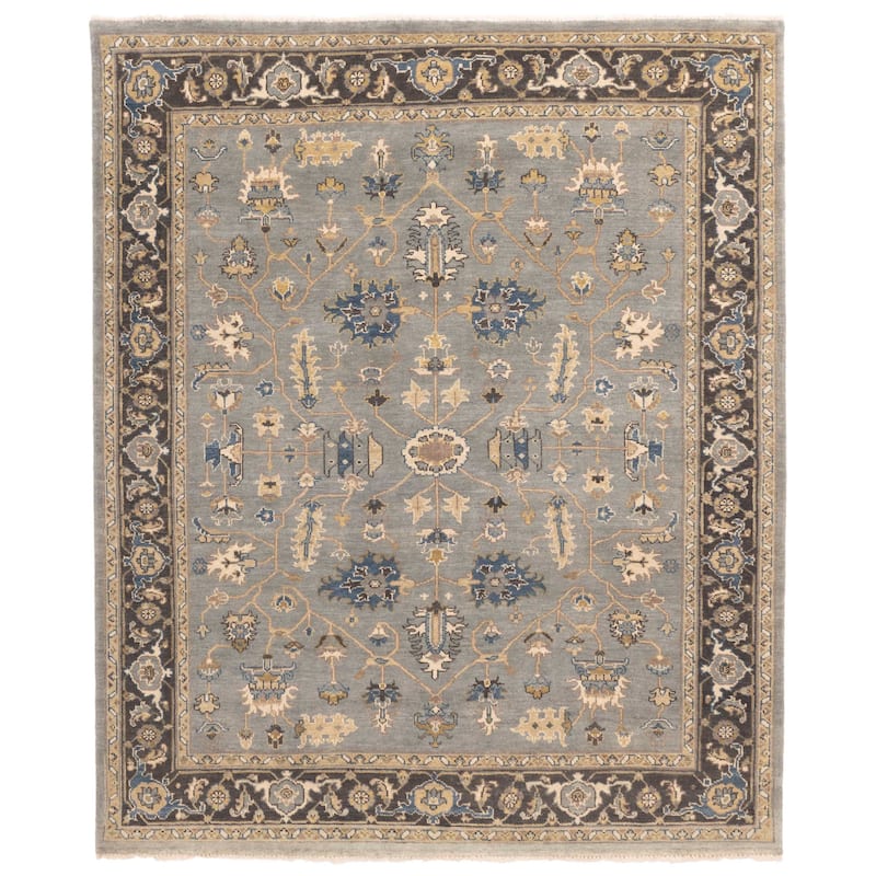 ECARPETGALLERY Hand-knotted Finest Agra Jaipur Teal Wool Rug - 7'11 x 9'9