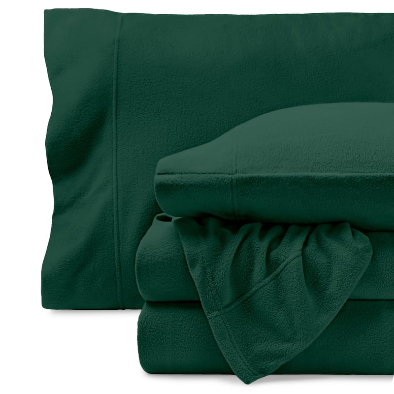 Bare Home Polar Fleece Deep Pocket Sheet Set - Full - Forest Green