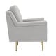preview thumbnail 6 of 9, Cade Grey Fabric Accent Chair with Gold Metal Legs by iNSPIRE Q Modern