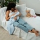 preview thumbnail 2 of 3, Baby Muslin Blanket - Large 40" X 40", Sky Blue, By Comfy Cub - Sky Blue