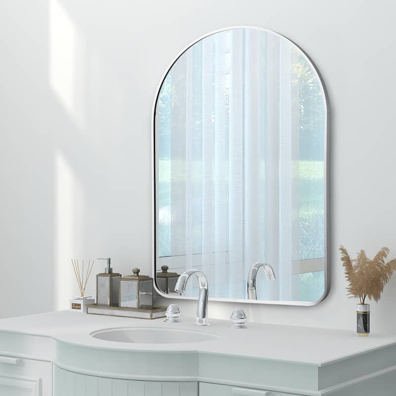 Arched-Top Metal Frame Bathroom Wall mirror