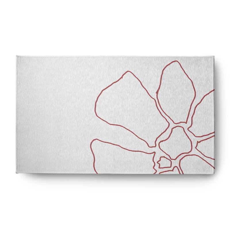 Petal Lines Spring Chenille Rug - Coral/White - 3' x 5'
