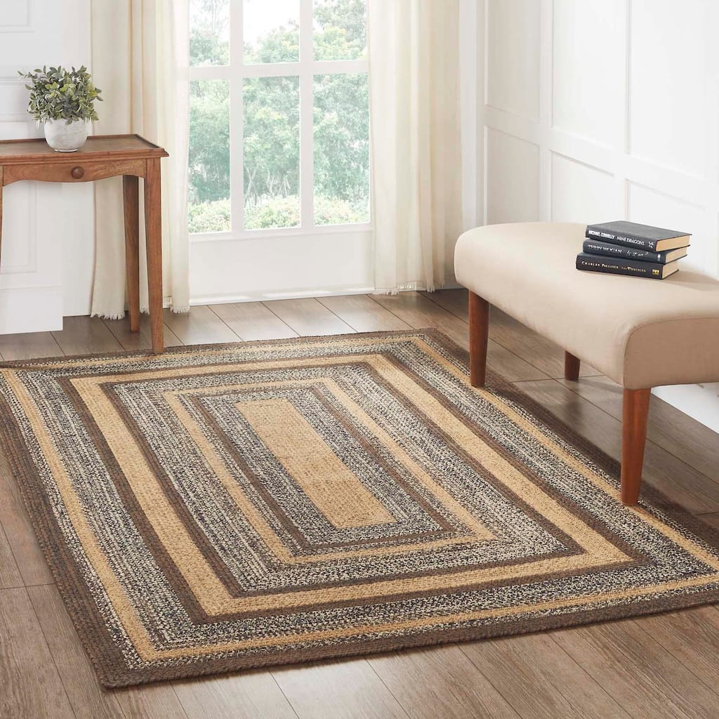 Espresso Jute Rug Rect w/ Pad 60x96 - 5' x 8' Rectangle