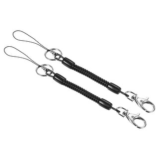 Cole Key Machine Spring Retractable Coil Spring Keychains with Key Ring 2 Pack Plastic - Bed ...