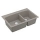 preview thumbnail 54 of 57, Karran Drop-In Quartz 33 in. 1-Hole 60/40 Double Bowl Kitchen Sink Kit