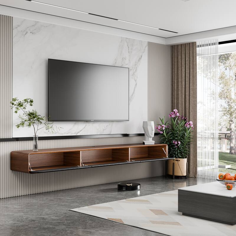 Modland 78" Modern Floating TV Stand Wall Mounted Media Control Center for Living Room - 78