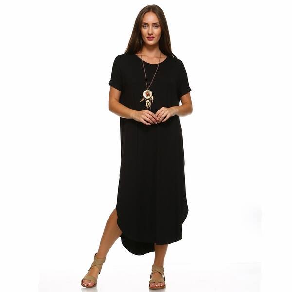 Shop Isaac Liev Women S Short Sleeve Maxi Dress With Pockets And