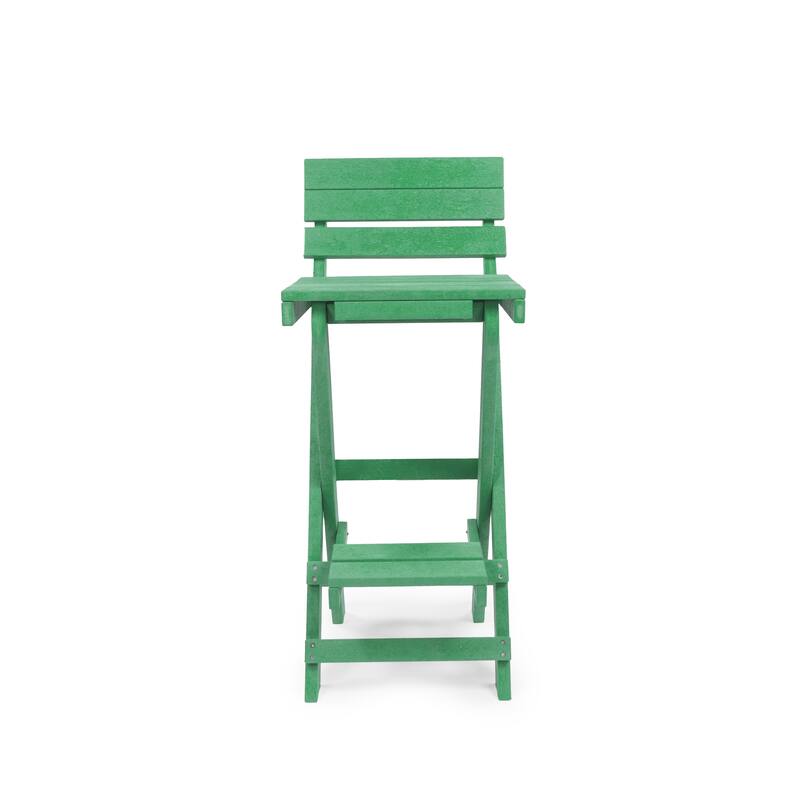 Key West Fully Assembled All-Weather Recycled HDPE Outdoor Folding Bar Stool