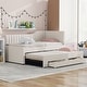 preview thumbnail 1 of 46, Daybed Captain Bed Upholstered Bed with Trundle and 3 Drawers, Elegance Stripe Design L-Shaped Upholstered Daybed Platform Bed Beige - Twin