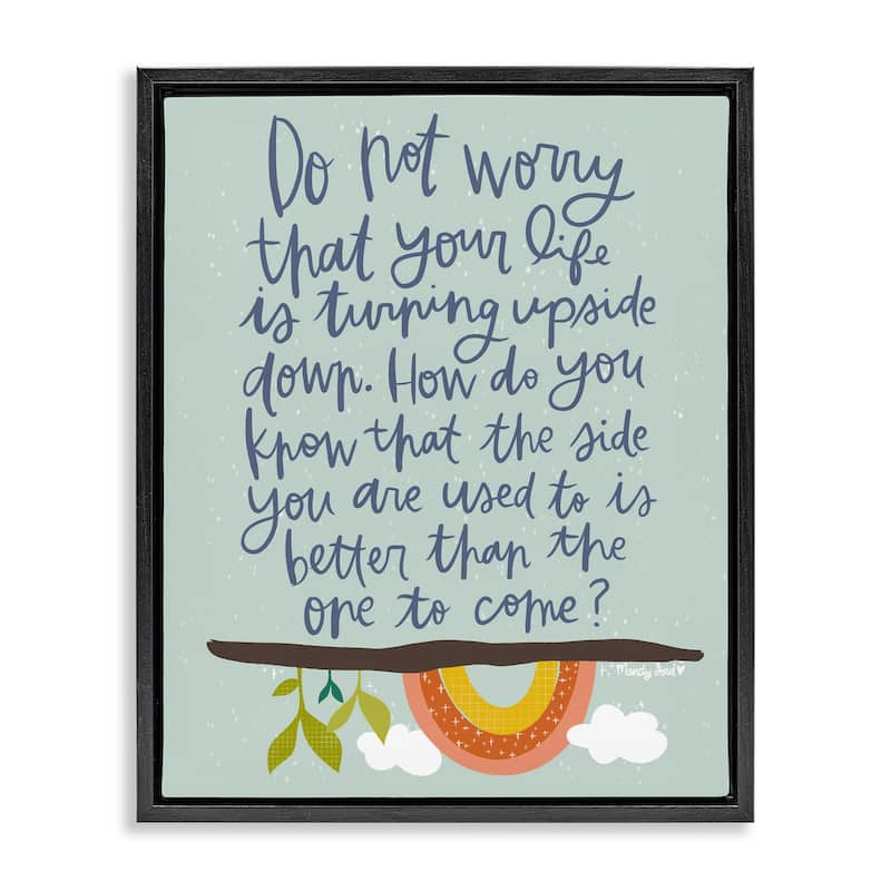 Stupell Hopeful Encouraging Phrase Framed Floater Canvas Wall Art Design By Mandy Ford Art + Illustration - 17 x 21 - Black