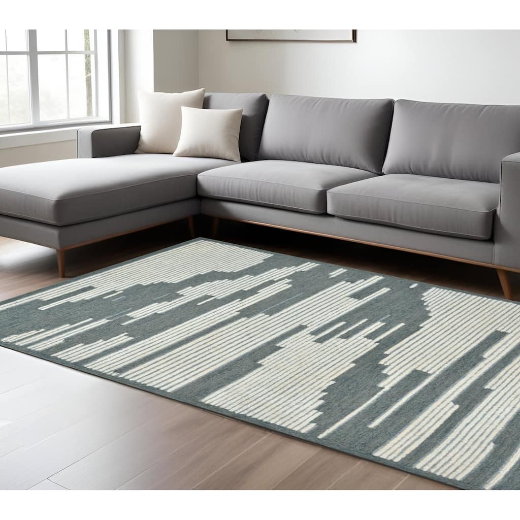 HomeRoots Abstract Lodge Rectangle Area Rug