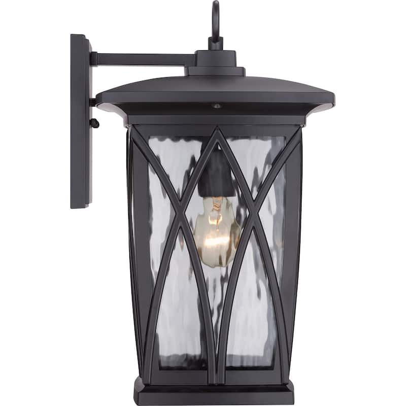 Grover 1-Light Outdoor Wall Lantern in Mystic Black