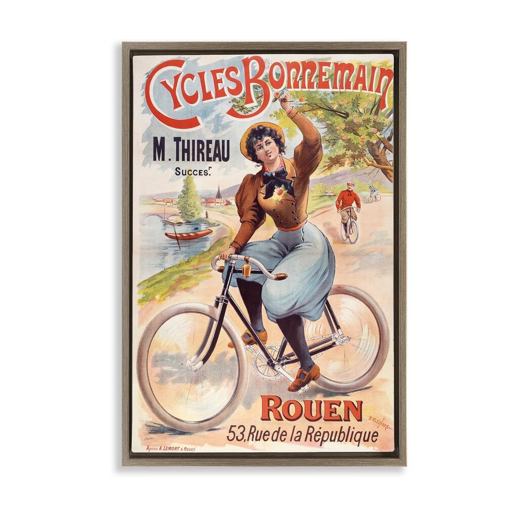 Stupell Vintage Cycles Bonnemain Framed Floater Canvas Wall Art Design By Marcus Jules