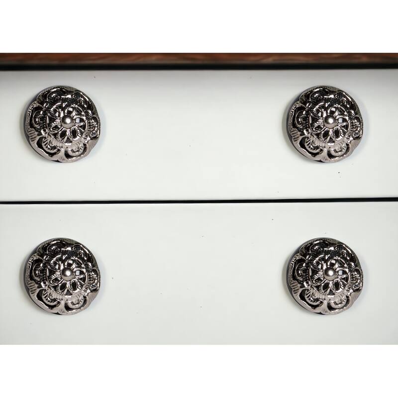 HomeRoots Set of Eight Black And Silver Ceramic And Metal Drawer Pull Knobs - 1.5' X '1.5' X '1.5 - Silver/Black - 1.5' X '1.5' X '1.5