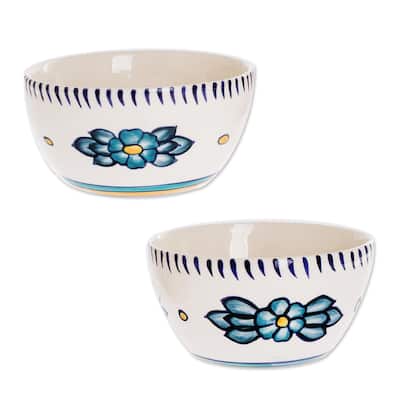 Novica Handmade Bermuda Star Ceramic Bowls (Pair)